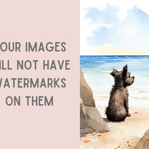 Watercolour Beach Days Clipart Seaside Seashore Digital Paper JPG Digital Image Downloads for Card Making Scrapbook Junk Journal Paper Craft image 3