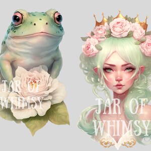 Watercolour Frog Princess Clipart - Fairytale Fantasy PNG Digital Image ...
