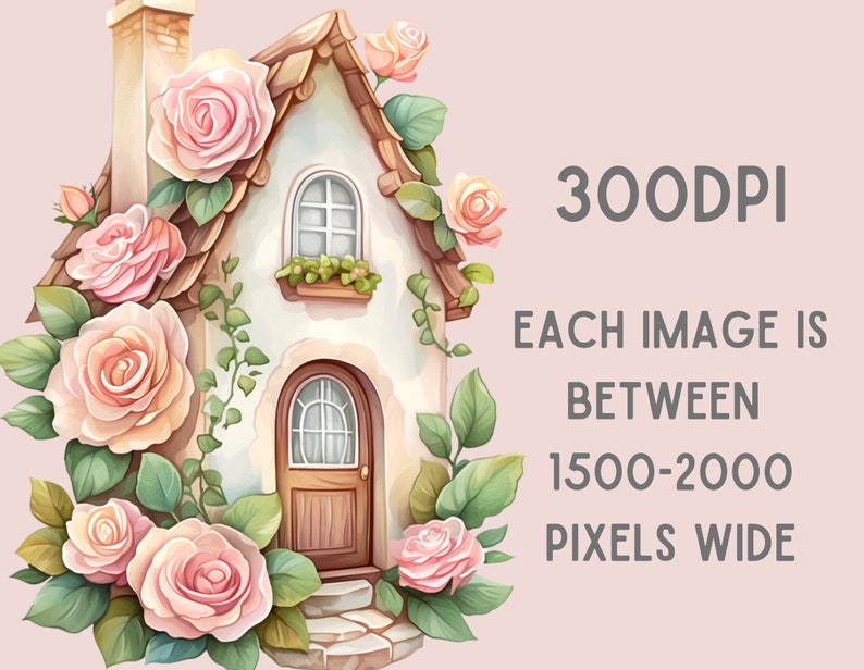 Watercolour Cute Cottagecore Clipart Cartoon Cottage Core Girl PNG Digital Image Download for Card Making Scrapbook Junk Journal Paper Craft image 4
