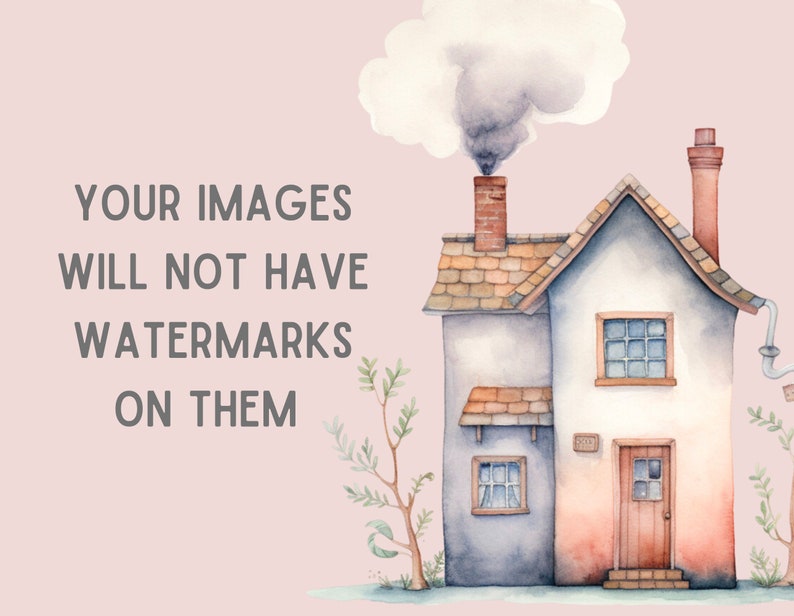 Watercolour Quaint House Clipart Cute Cottage Graphic PNG Digital Image ...