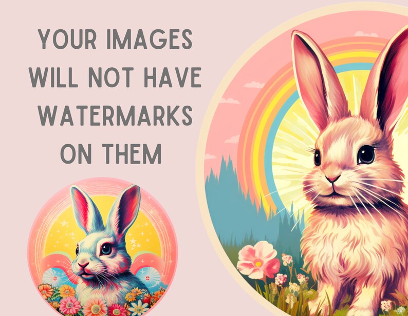 Watercolour Retro Rabbit Clipart Vintage Easter Illustration PNG ...