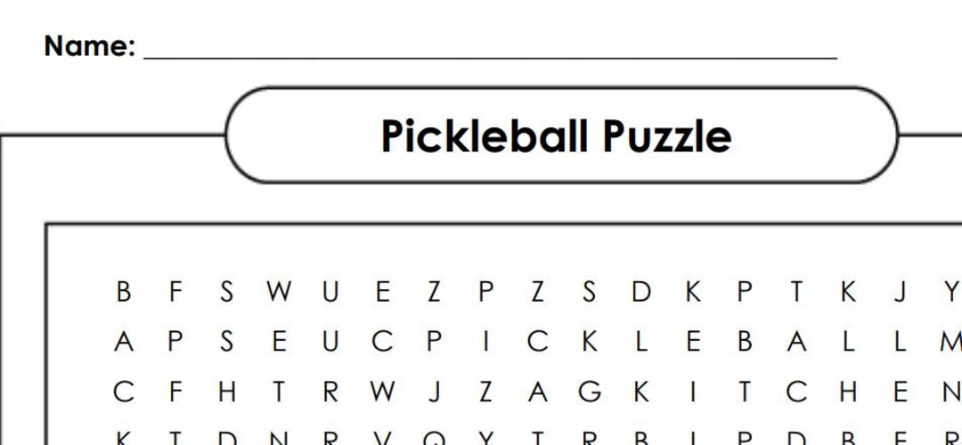 Pickleball Word Search Puzzle Etsy Australia