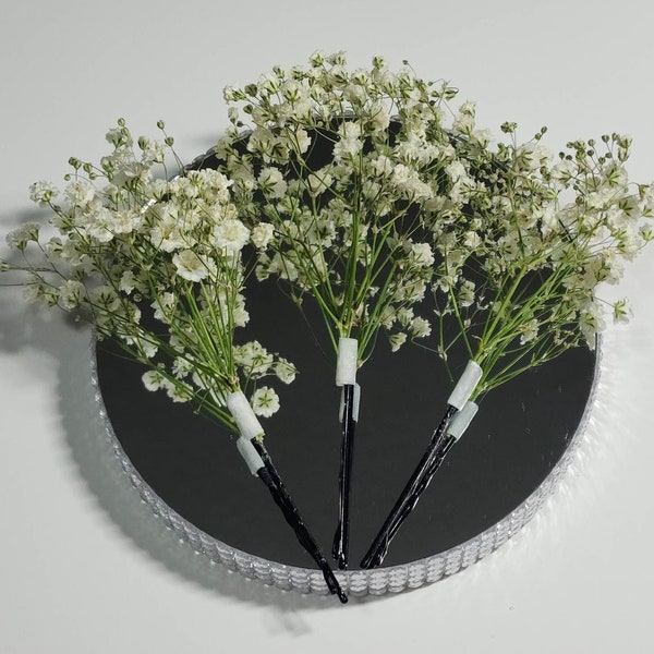 Babys Breath Bobby Pins, Bruiloft Haarspeld, Hoofddeksel, Mini Witte Bloemen, Kapsel, Bruidhaar, Bruidsmeisjeskapsel, Gypsophila, Fotoshoot