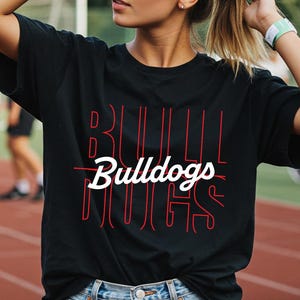 Bulldogs SVG PNG, Mascot Shirt Design, School Spirit Cheer Cut File, Bulldogs Mom Sublimation, Sports Typography Cricut File