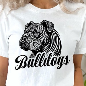 Bulldogs SVG PNG, Bulldogs Face Design for Shirts, Bulldog Mascot, School Spirit SVG, Bulldogs Pride Cheer Design, Bulldogs Sports Cut Files