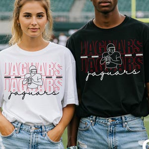 Jaguars Football SVG PNG Design - Trendige Schulgeist Quarterback Clipart für Spieltag Shirts & Cricut-Projekte, Jaguare svg png, Sublimation