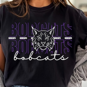 Bobcats SVG PNG Mascot Typography Design – Fierce Bobcat Face School Spirit Cut File for Cricut, Sublimation Cheer Shirt Clipart