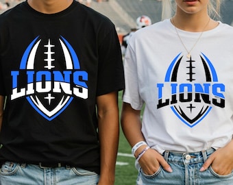 Lions Football SVG – Blue & Black School Spirit Design