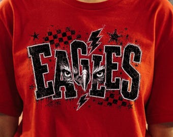 Eagles Mascot PNG Sublimation Design, Retro Varsity Eagle Spirit Graphic, Distressed School Team Game Day Digital PNG