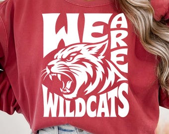 Wildcats Mascot SVG PNG, School Spirit Sports Graphic (Digital Download)