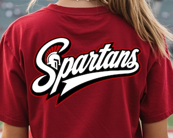 Spartans SVG Mascot Logo, School Spirit Cut File, Spartans Team SVG PNG, Football Game Day Design, Cricut Silhouette Download