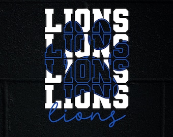 Stacked Lions Paw SVG, School Team Mascot (Digital Download)