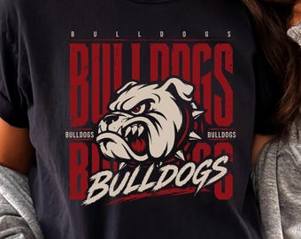 Bulldogs Mascot SVG PNG, Stacked Bulldogs Football Team Spirit Design, Fierce Bulldog School Sports Digital Download, Game Day Fan File