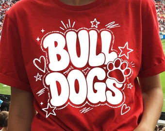 Bulldogs SVG PNG Retro Mascot Design, Bulldogs Team Spirit Digital Download, School Sports Sublimation Graphic File