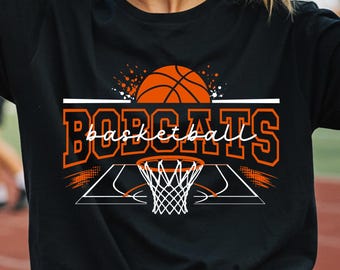 Bobcats Basketball SVG PNG, Bobcats School Basketball Team Design, Varsity Basketball SVG, Cricut Cut File, Sublimation Png, Game Day Shirt