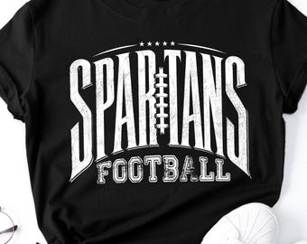 Spartans Football PNG, Vintage Team Spirit Sublimation Design, Retro Game Day Mascot Digital Download, Varsity Spartans PNG