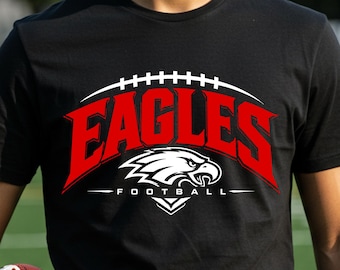 Eagles Football PNG Mascot Design, Game Day Eagles Sublimation Graphic, School Team Spirit Digital Download