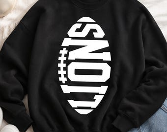 Lions Football SVG PNG, Lions School Spirit Shirt Design, Football Cricut Cut File, Varsity Team Mascot SVG, Printable Png Instant Download