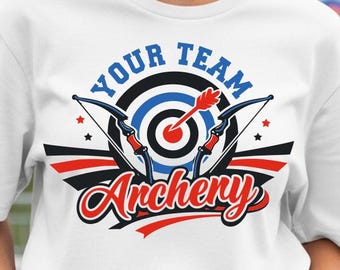 Archery Team Logo SVG PNG, Editable School Spirit Design, Custom Team Name Template