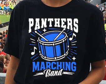 Panthers Band Design: Treble Clef and Music Notes for Spirit Shirts