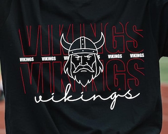 Bold Vikings Mascot Design: Fierce Viking Face with School Spirit