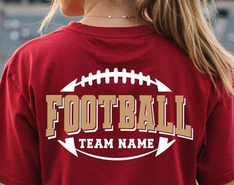 Football Team Name SVG - Custom Shirt Design with Laces Stitch