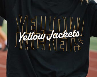 Yellow Jackets SVG, School Spirit Shirt Design (Digital Files)