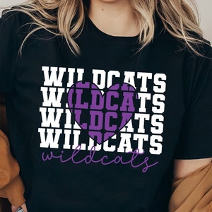 Stacked Wildcats SVG, Wildcats Mascot svg, Wildcats svg, Wildcats School Team svg, Wildcats Cheer svg, School Spirit svg,Wildcats Heart svg