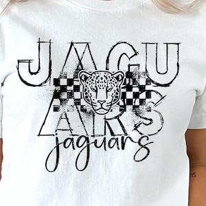 Checkered Jaguars Sublimation PNG, Retro Grunge Jaguars Shirt Design, School Spirit Game Day Cheer PNG, Trendy Jaguars Pride Graphic