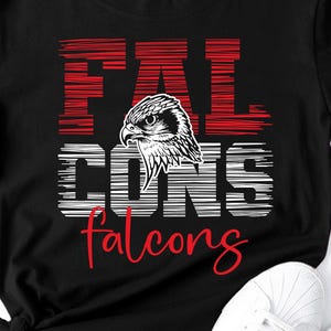 Falken Maskottchen SVG PNG Fußball-Shirt-Design für Spieltag, Schulgeist, jubeln Mama Sublimations Clipart für Cricut & trendige Fanbekleidung