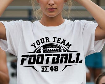 Football SVG PNG Team Shirt Design, Custom Team Logo, Mascot Design, Football Shirt SVG, Cricut Football Cut File, Sublimation Digital
