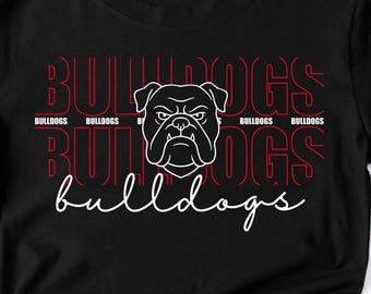 Bulldogs Mascot SVG PNG – School Spirit Graphic Design (Digital Download)