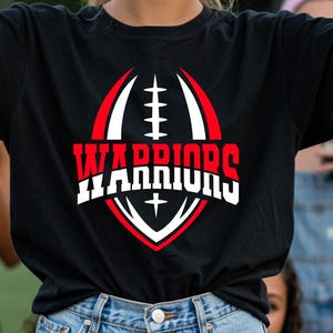 Warriors Football SVG PNG Design – Bold School Spirit Game Day Shirt Graphic, Team Pride Sublimation Clipart for Cricut & Silhouette