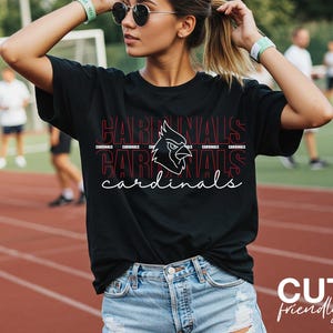 Cardinals face and text vector illustration for sports craft projects