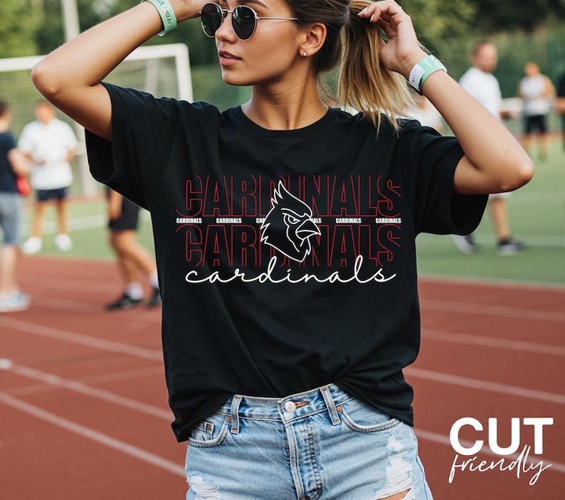 Cardinals face and text vector illustration for sports craft projects