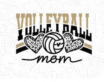 Leopard Volleyball Mom SVG, Game Day Shirt Design (Digital File)