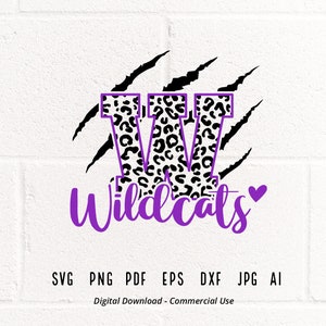Wildcats Claw SVG: Leopard Print, School Spirit (Digital Download)