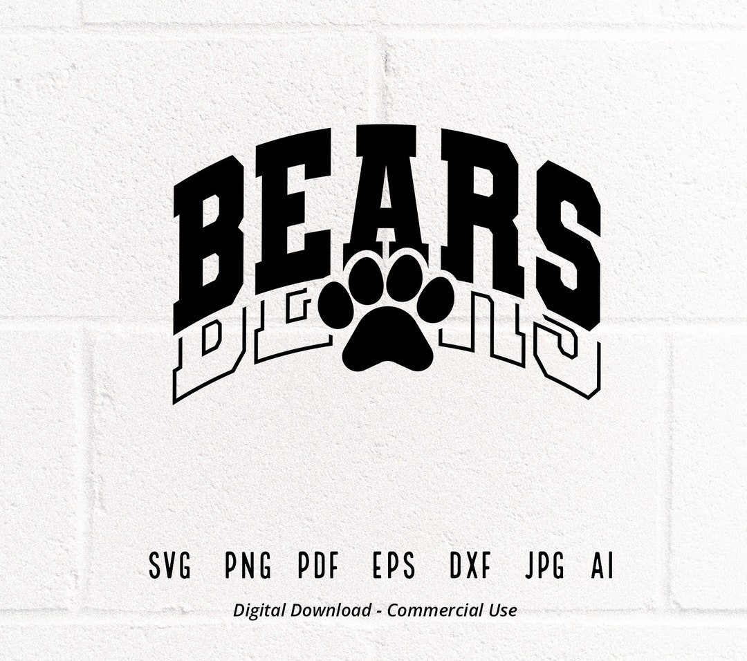 Bears SVG PNG, Bears Paw Svg, Bears Mascot Svg, Bears Cheer Svg, Bears