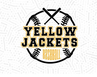 Baseball SVG PNG, Yellow Jackets, Baseball, svg, Yellow Jacket Baseball, Yellow Jacket, Baseball Shirt svg, Cricut svg, Sublimation png