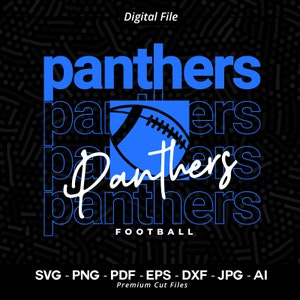 Football SVG PNG, Panthers, Football, svg, Panther Football svg, Sublimation, Cut file, SVG for Shirts, Football Design, Stacked Panthers