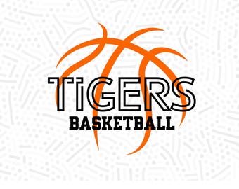 Tigers Basketball SVG Design, Sports Team Clipart (Digital Download)