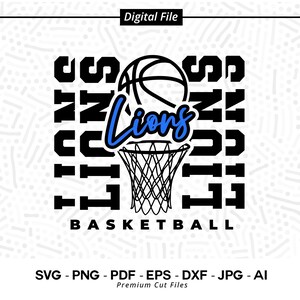 Lion Basketball SVG: Lions Cheer Design (Digital File)