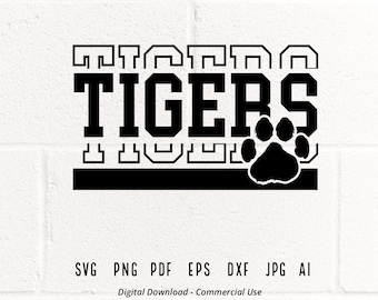 Tigers SVG PNG, Tigers Paw svg, Tigers Mascot svg, Tigers Cheer svg, Tigers Vibes svg, School Spirit svg, Tigers Sport svg, Tigers Love svg