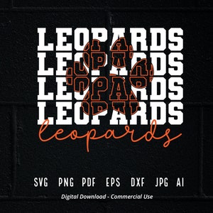 Stacked Leopards Paw SVG, Leopards Mascot svg, Leopards svg, Leopards Paw svg, Stacked Leopards svg, Leopards School Team svg,Leopards Cheer