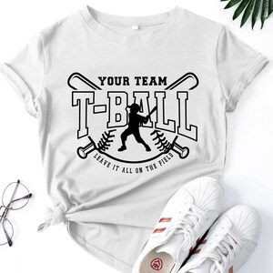 Custom baseball SVG PNG design with T-ball elements, great for coaches and cheer moms.