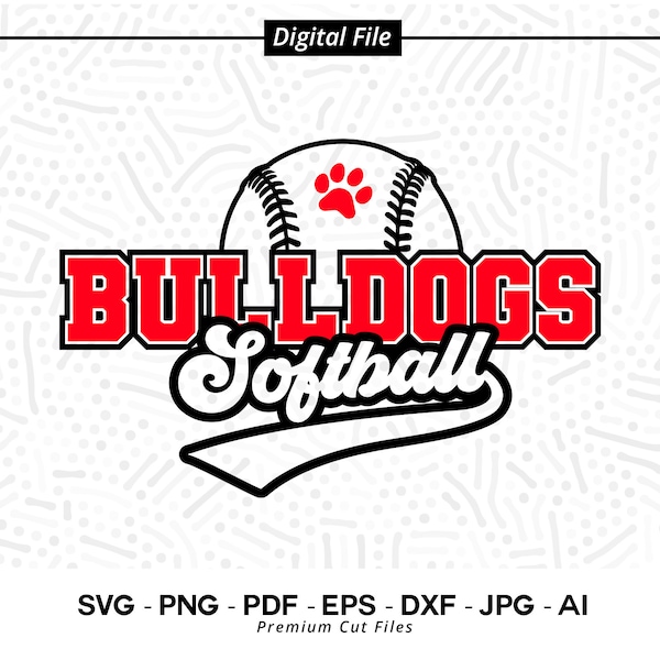 Bulldog SVG PNG, Bulldogs, Softball svg, Bulldog Softball svg, Bulldogs Sublimation, Bulldogs Love svg, Bulldog paw svg, Bulldogs Paw svg