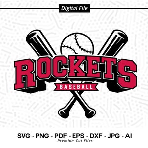 Rockets Baseball SVG PNG, Baseball svg, Rockets svg, Baseball Shirt svg, Baseball Mom svg, Rockets Pride svg, Rockets Cheer svg, Cricut