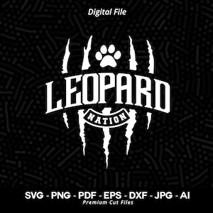 Leopard Nation SVG PNG, Leopard Paw Svg, Leopard Claw Svg, Leopards, Paw, Claw Svg Png, Leopard School Team svg, Leopard Cheer,Leopard Vibes