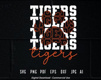 Stacked Tigers Paw SVG, Tigers Mascot svg, Tigers svg, Tigers Paw svg, Stacked Tigers svg,Tigers School Team svg,Tigers Cheer svg,Tigers png