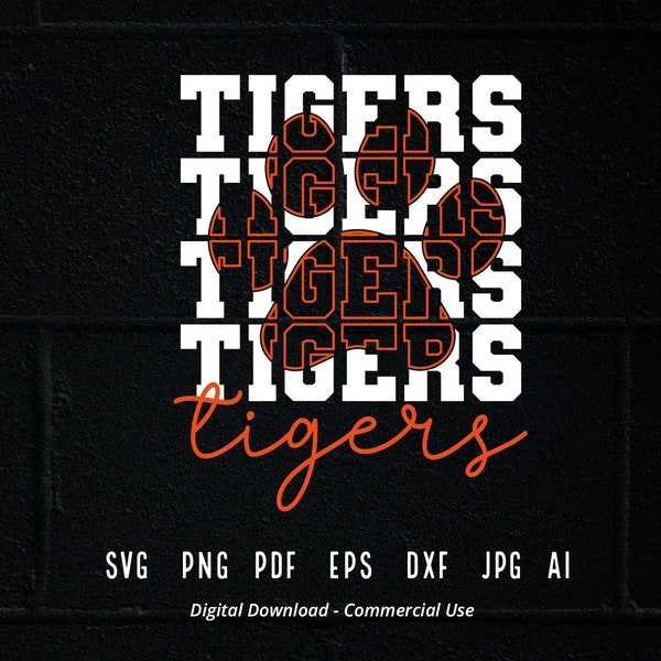 Stacked Tigers Paw SVG, Tigers Mascot svg, Tigers svg, Tigers Paw svg, Stacked Tigers svg,Tigers School Team svg,Tigers Cheer svg,Tigers png